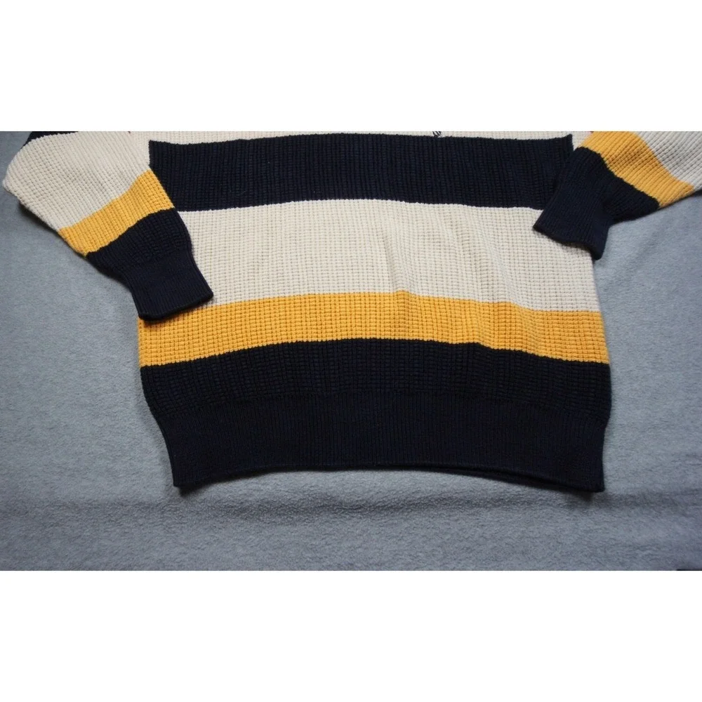 Vintage Nautica Sweater Mens XLarge Crewneck Knit Pullover Striped Cotton